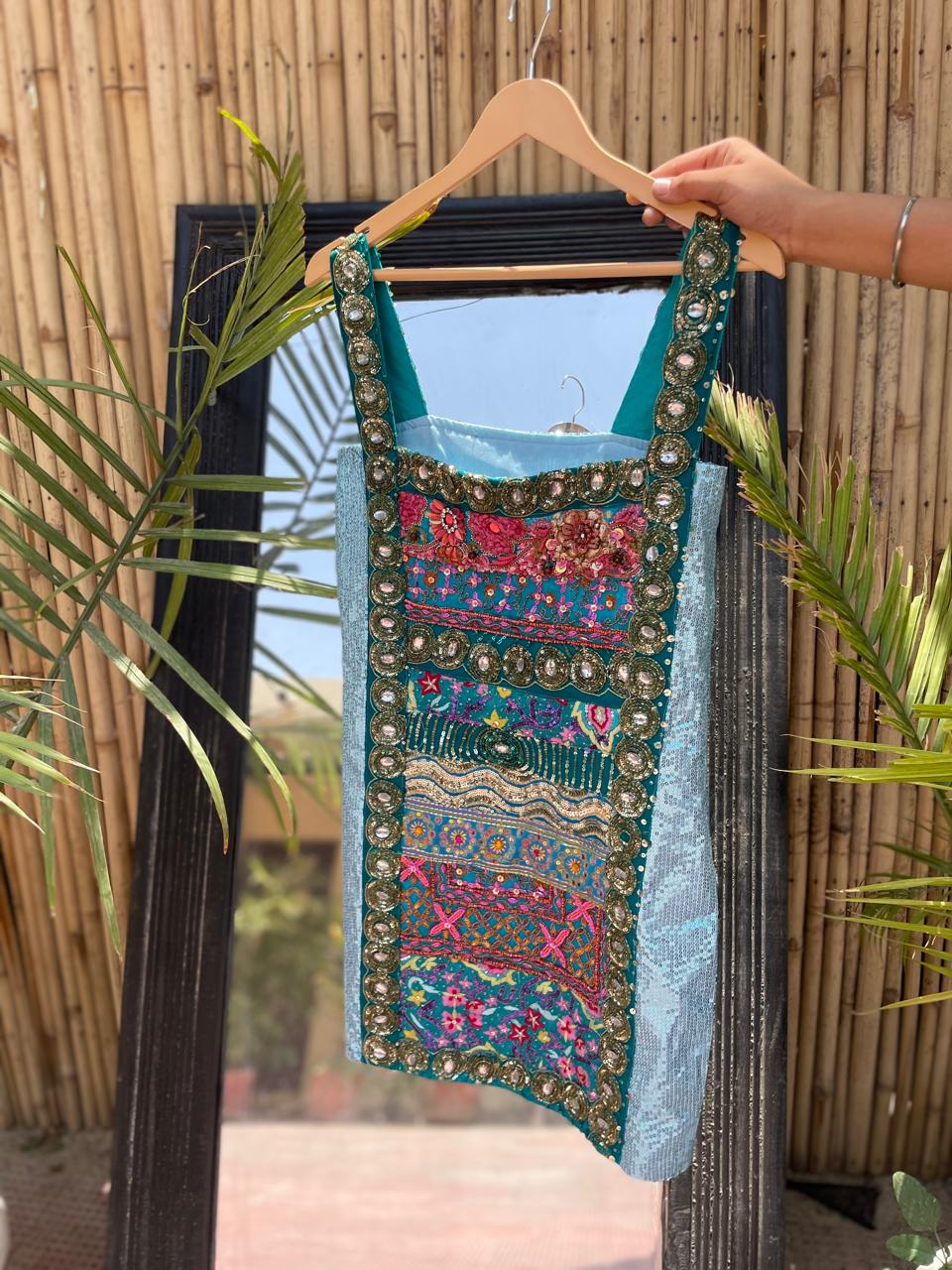 Aqua Embellished Dress - banjaratrailAqua Embellished DressDress88973747