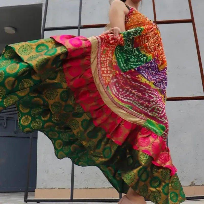 Ghazal-Bandhani maxi dress - banjaratrail