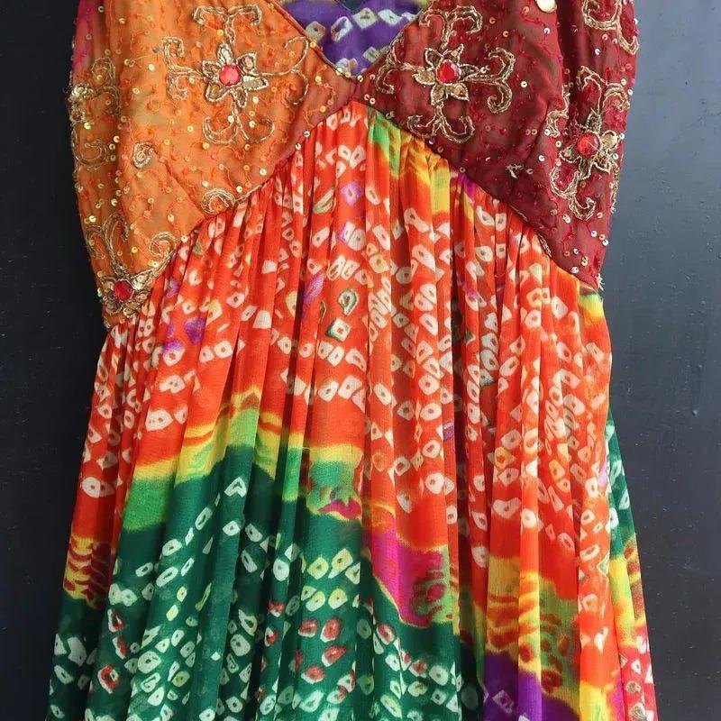 Ghazal-Bandhani maxi dress - banjaratrail
