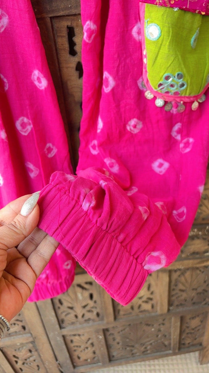 Bandhini Cargo Pants -Pink - banjaratrail