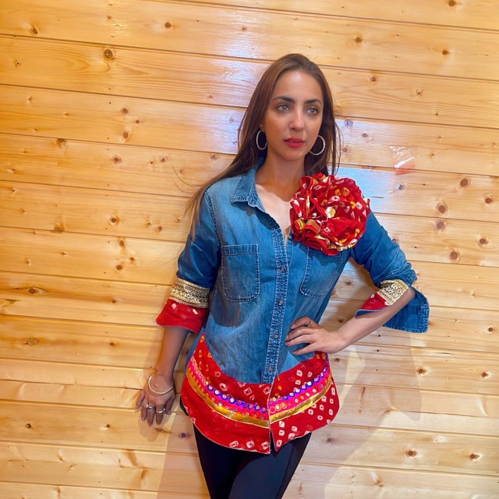 Bandhini Drama denim shirt - banjaratrailBandhini Drama denim shirtShirt46466478