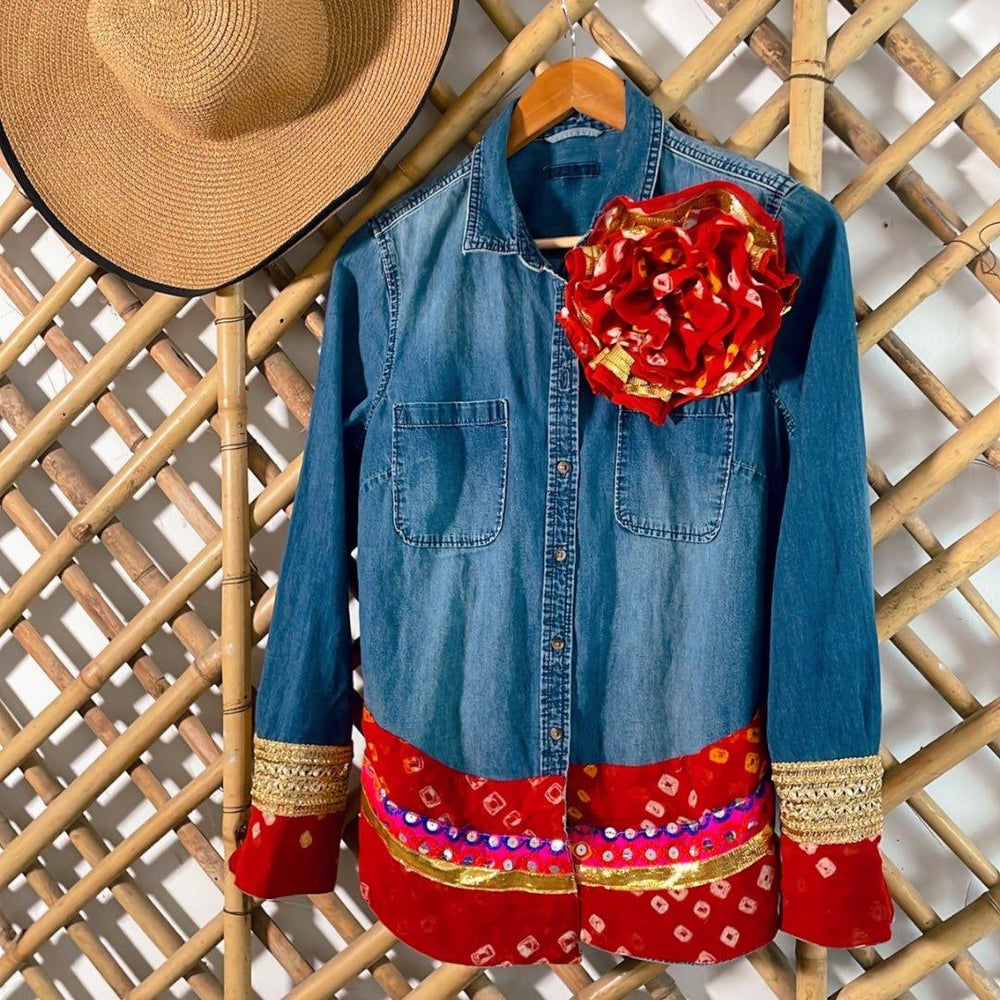 Bandhini Drama denim shirt - banjaratrail
