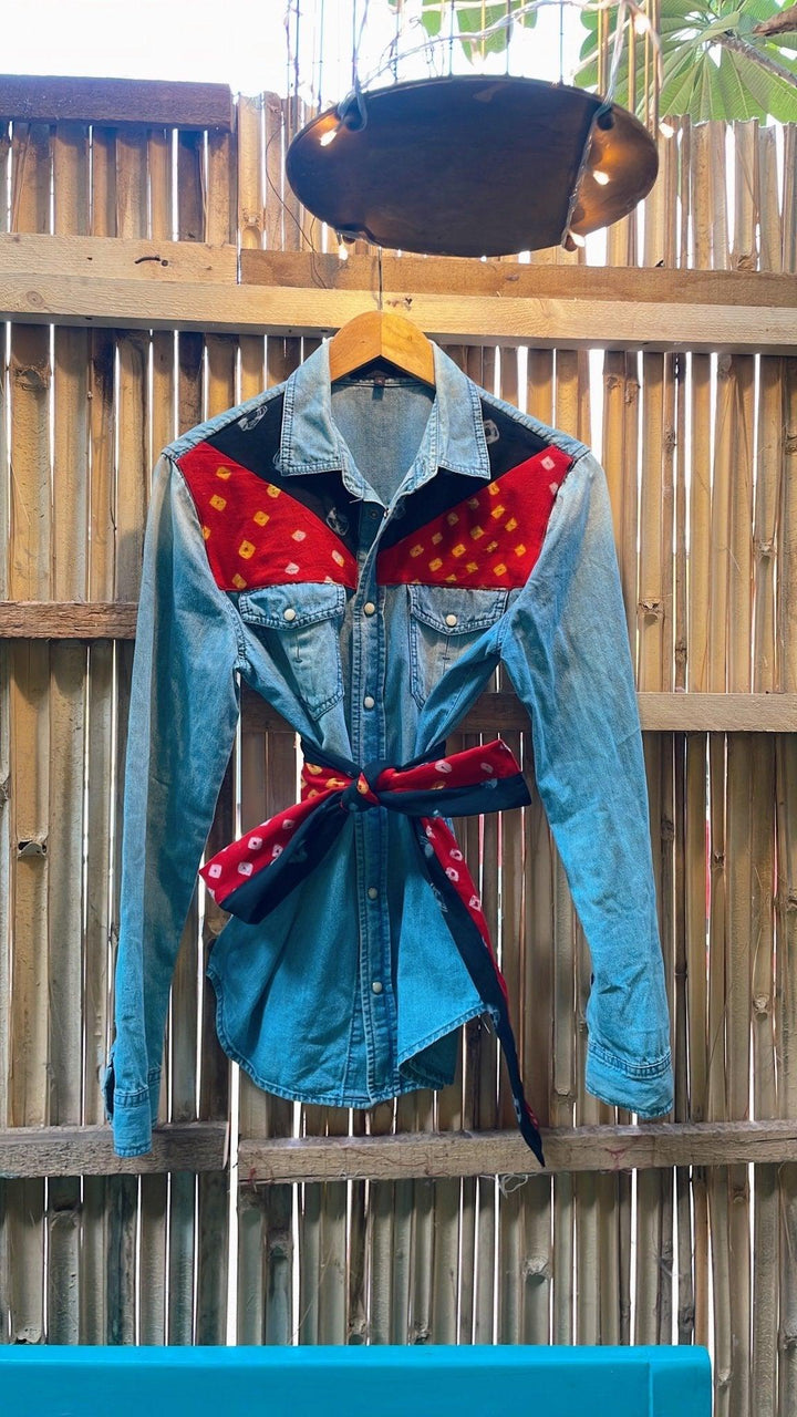 Bandhini tie belt shirt - banjaratrail