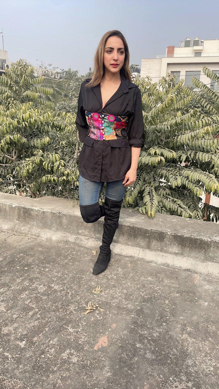 Black Banjara corset shirt - banjaratrail