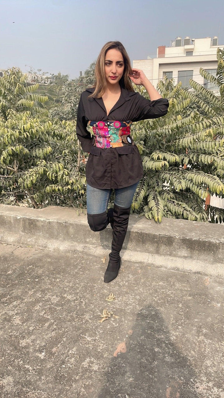 Black Banjara corset shirt - banjaratrail