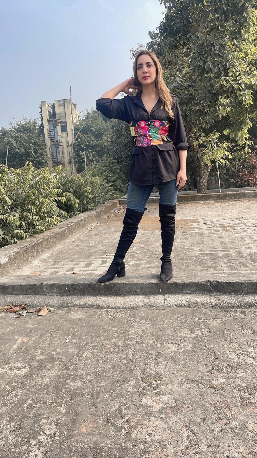 Black Banjara corset shirt - banjaratrail