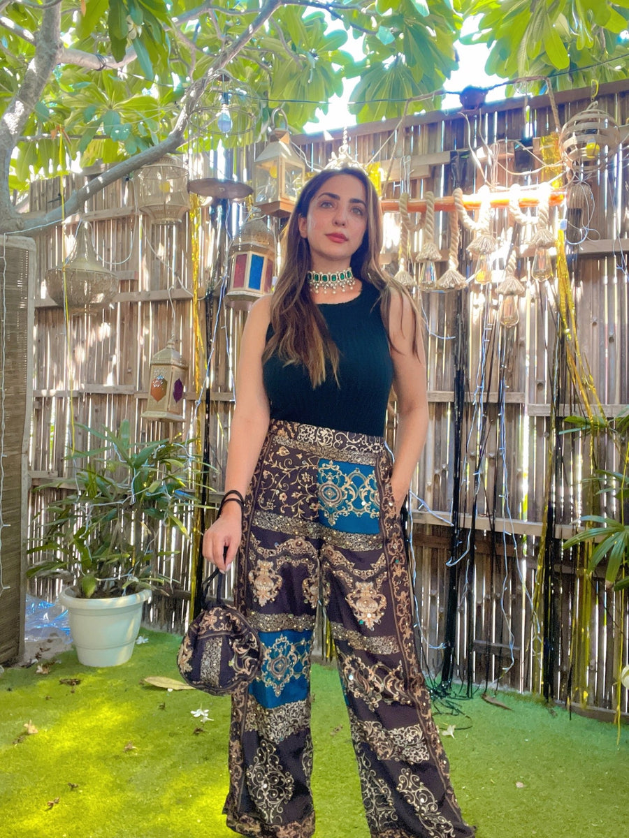 Black Dazzle Pants With Matching Potli - banjaratrailBlack Dazzle Pants With Matching Potli43516233