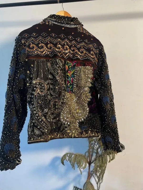 Black embellished handcrafted jacket - banjaratrailBlack embellished handcrafted jacket14246064