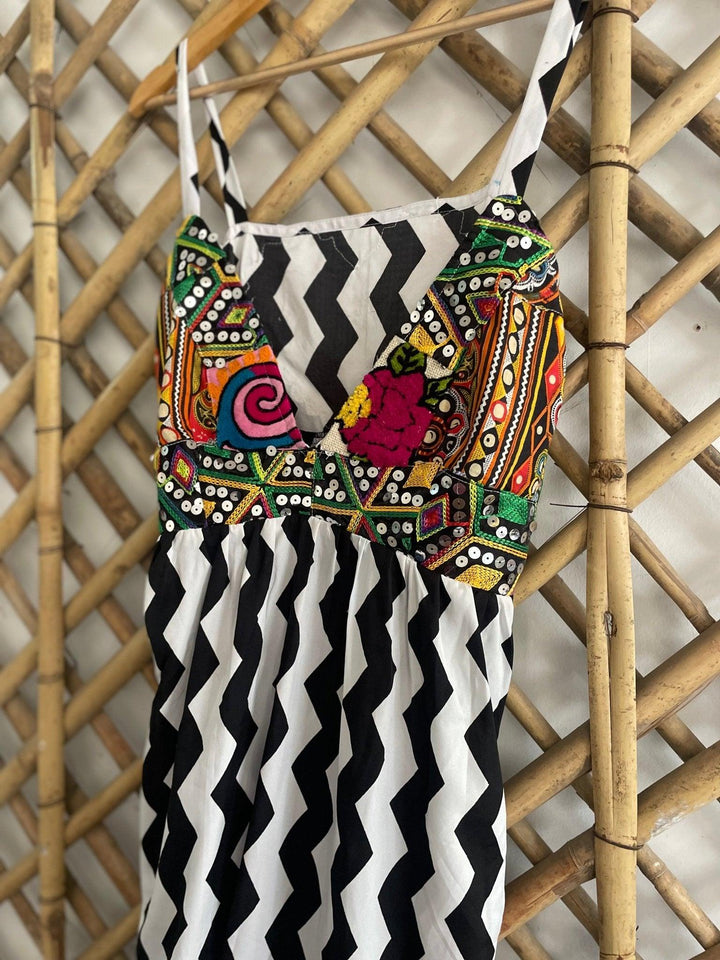 Black White Zig Zag Banjara Maxi - banjaratrail