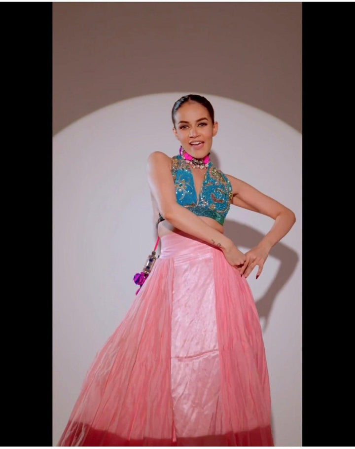 Blue embellished bustier - banjaratrail