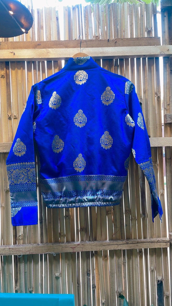 Blue silk bomber jacket - banjaratrail