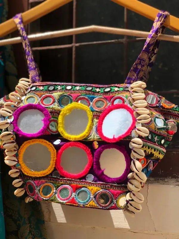 Boho mirror backless purple blouse - banjaratrail