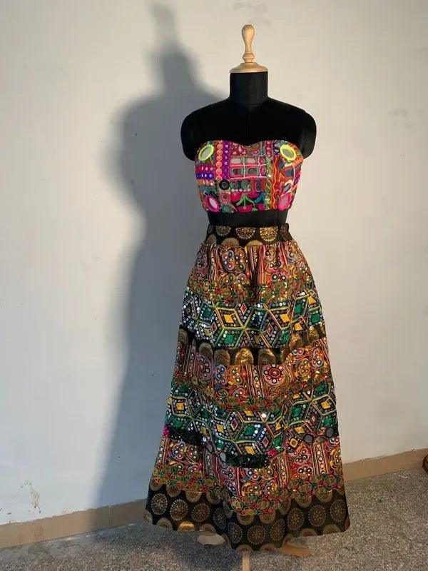 GULZAR- Tube top & patchwork skirt set - banjaratrail