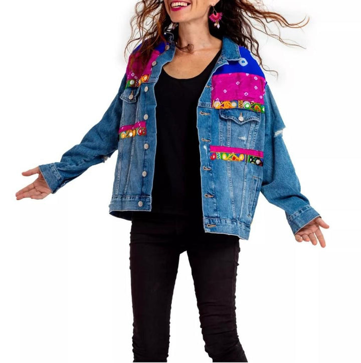 Classic Banjara jacket with vibrant mixes of bandhini prints - banjaratrailClassic Banjara jacket with vibrant mixes of bandhini printsEmbellished jacket57479423