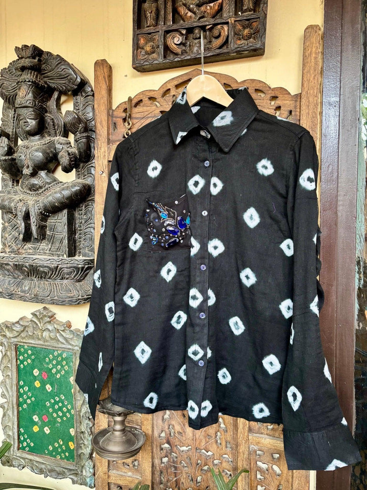 Cotton Bandhini Embellished Shirt - banjaratrail
