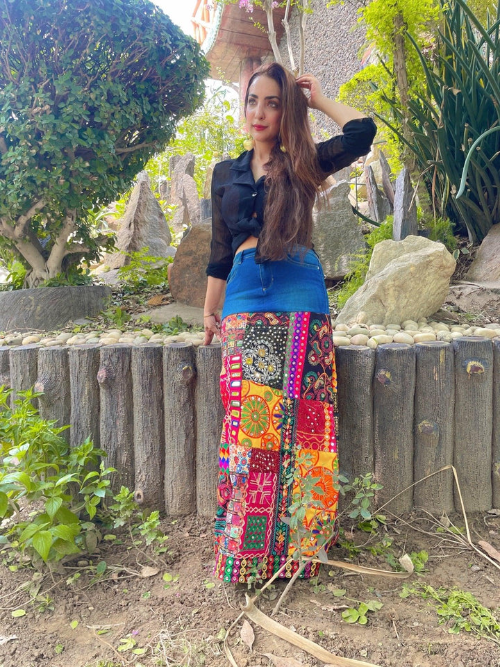 Denim Banjara skirt - banjaratrail