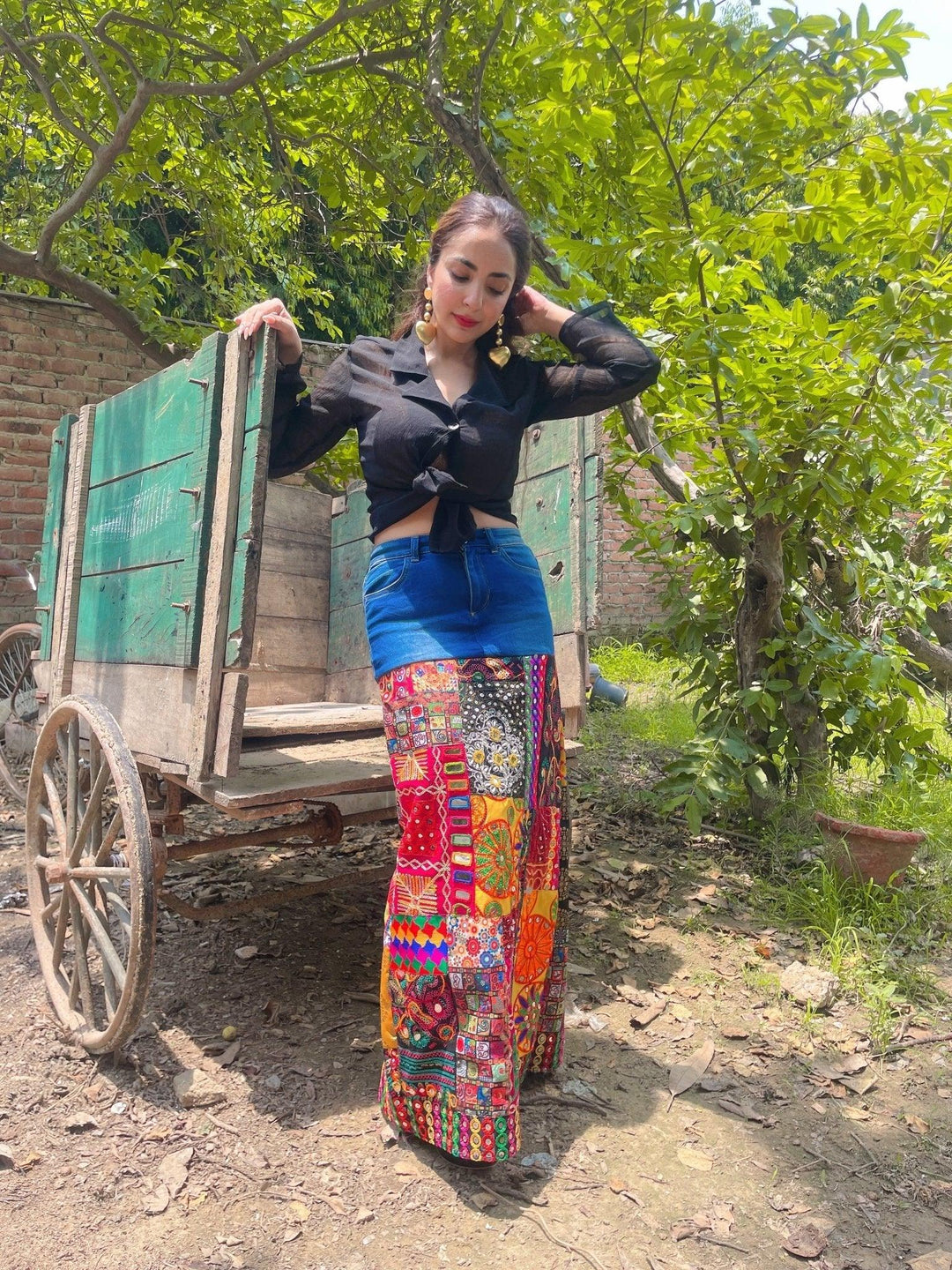 Denim Banjara skirt - banjaratrail