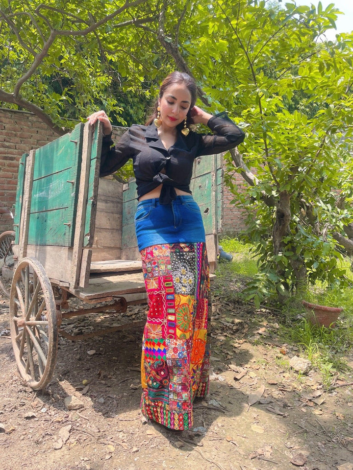 Denim Banjara skirt - banjaratrail
