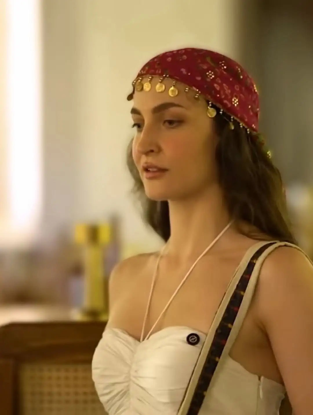 Elli AvrRam In Bandhani Boho Scarf Cap Tribal Green Edition