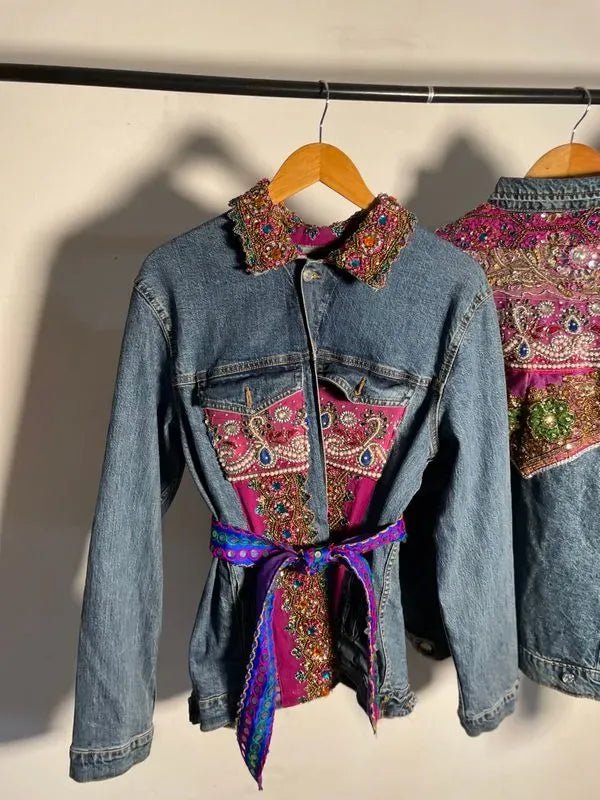 Embellished tie up jacket - banjaratrailEmbellished tie up jacket91695767