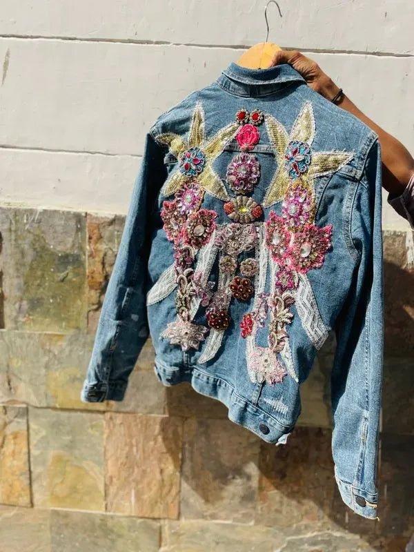 Floral embellished full sleeves jacket - banjaratrail