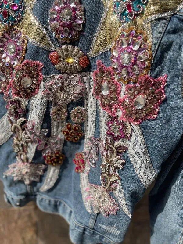 Floral embellished full sleeves jacket - banjaratrail