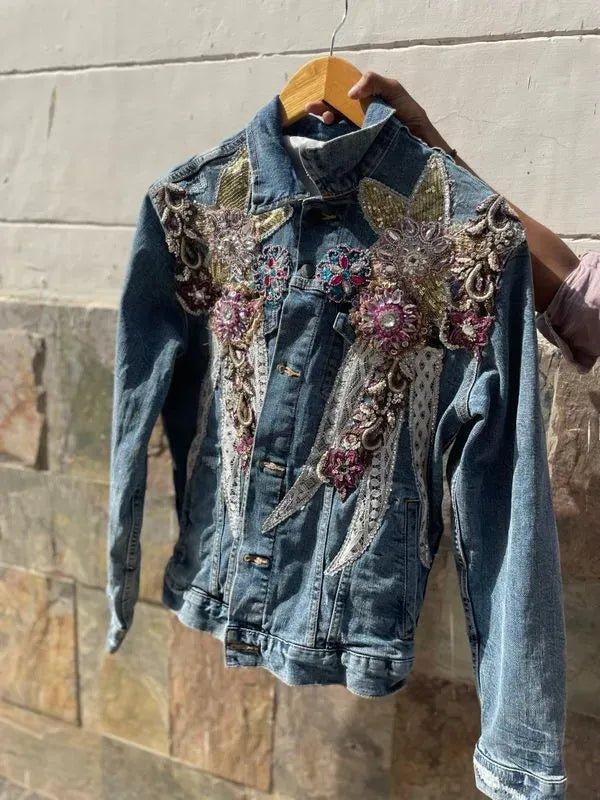 Floral embellished full sleeves jacket - banjaratrail