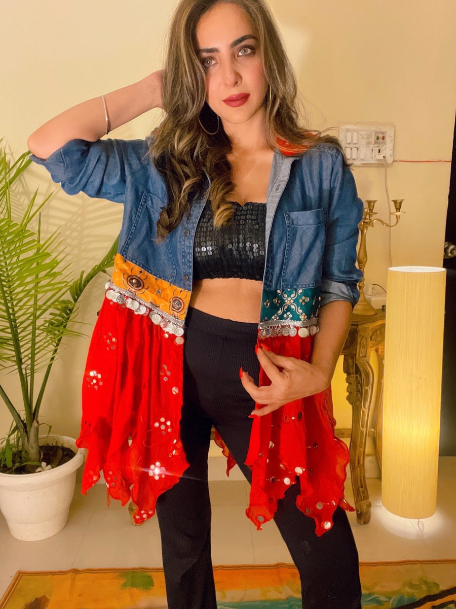 Fusion Vibes denim shirt - banjaratrailFusion Vibes denim shirt58928827