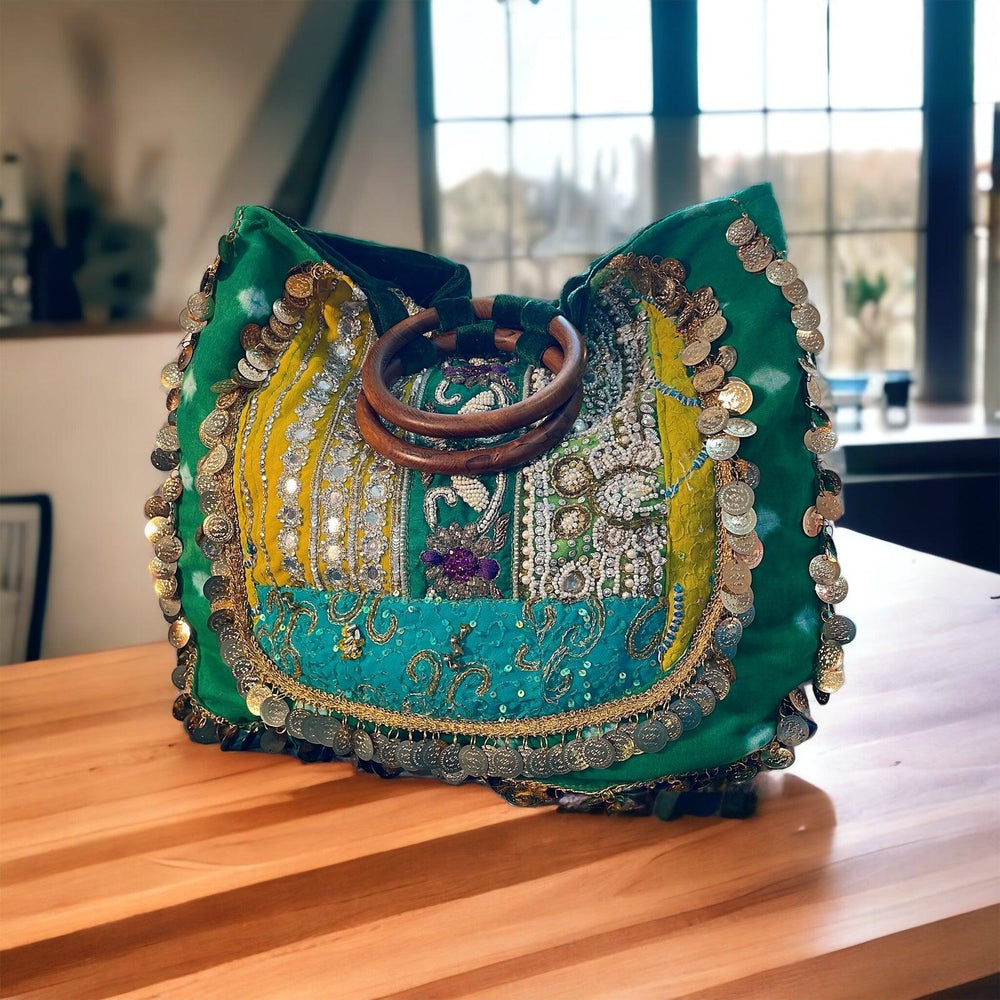 Green bandhini bag - banjaratrail