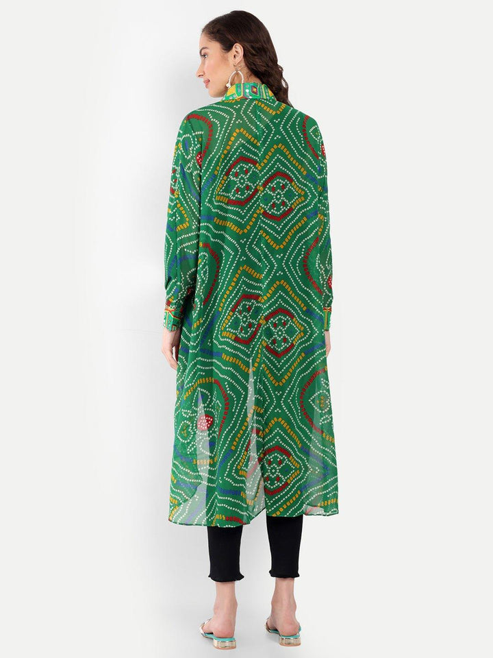 Green Bandhini High Low Shirt - banjaratrail