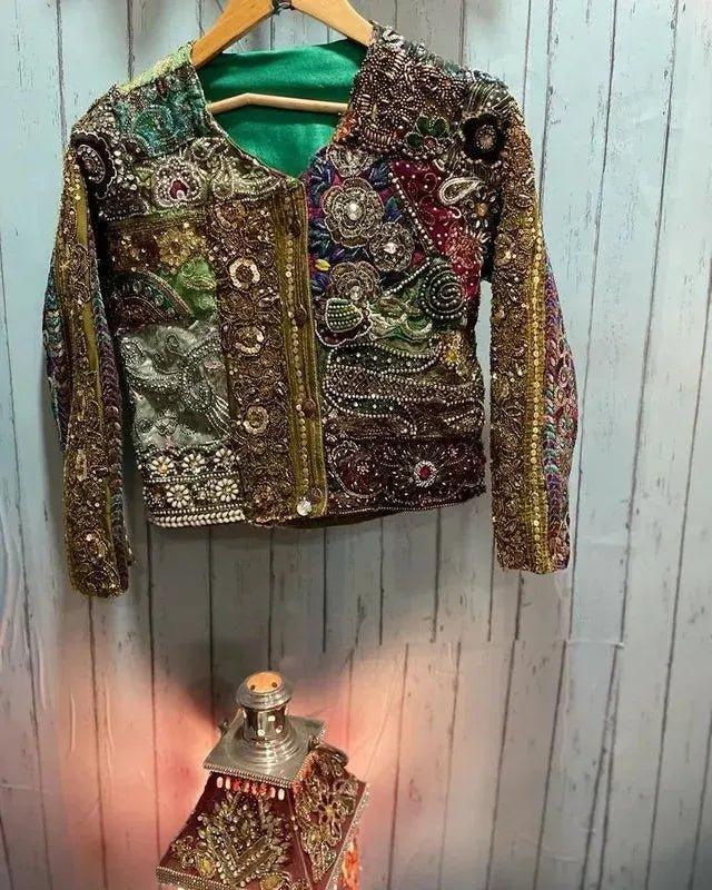 Green embellished jacket - banjaratrail