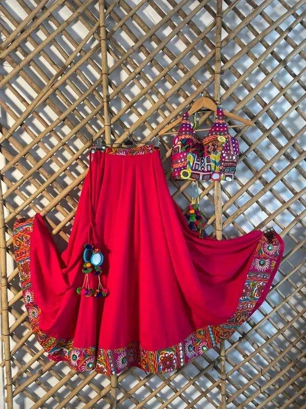 Halter top with panel and pom pom skirt set - banjaratrail
