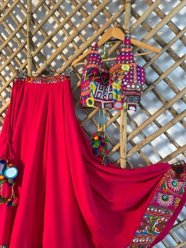Halter top with panel and pom pom skirt set - banjaratrail