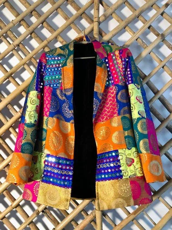 High Fashion MultiFabric Blazer & Skirt - banjaratrail