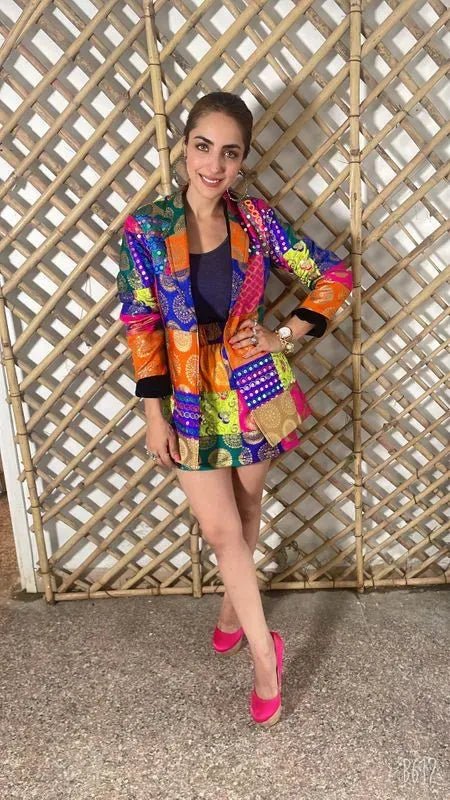High fashion multifabric mini skirt - banjaratrailHigh fashion multifabric mini skirt12569756