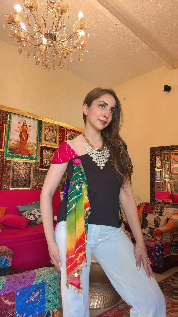 Knotty Leheriya Tee - Black - banjaratrail