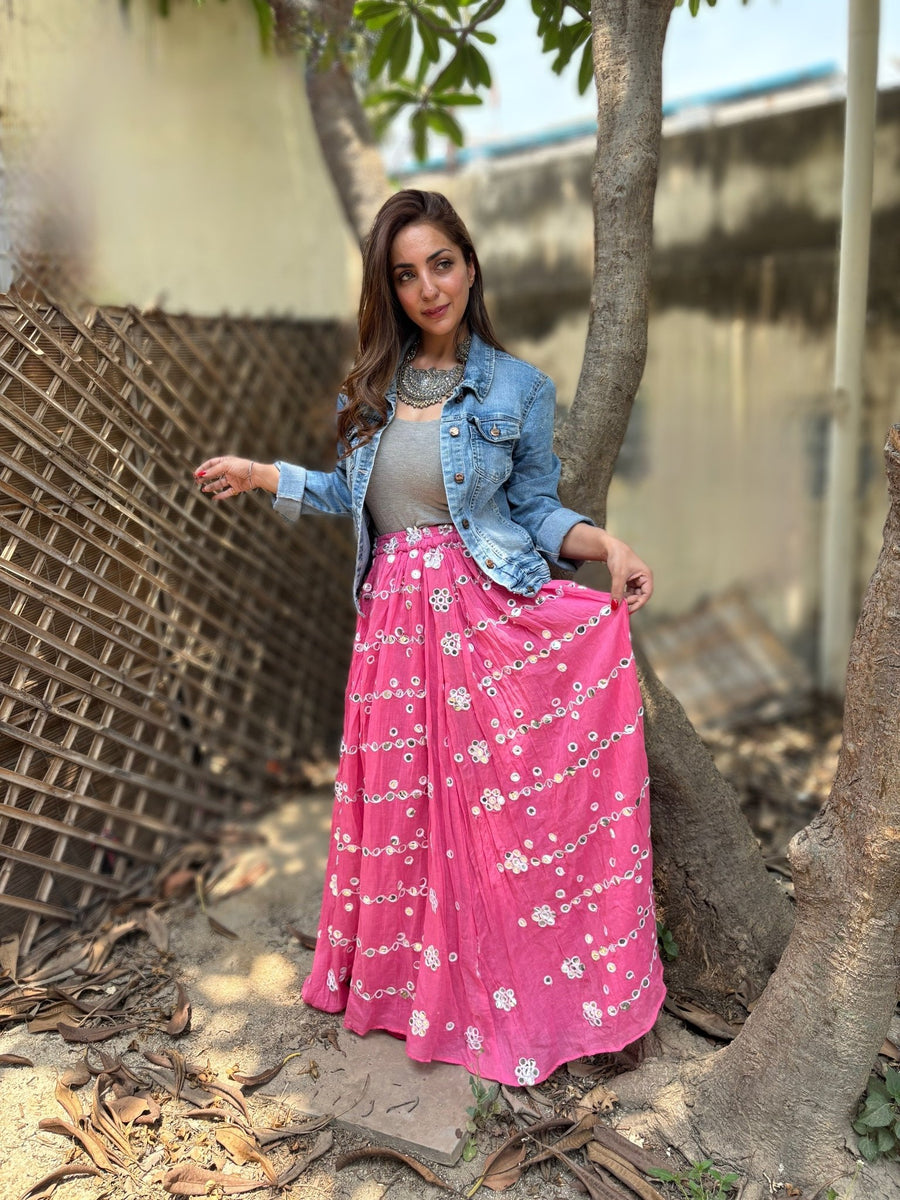 Mehr mirror work skirts - banjaratrailMehr mirror work skirtsskirts