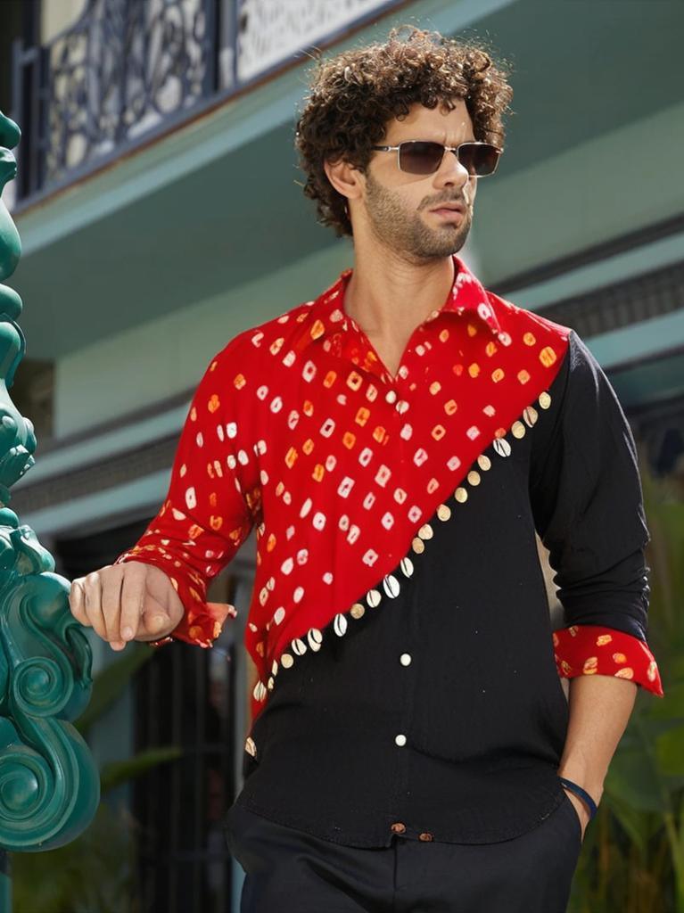 Men's Cotton Shell Embellished shirt - banjaratrail