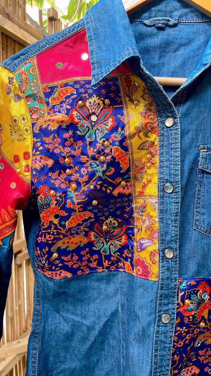 Men's Mirror Print Patches Shirt - banjaratrail