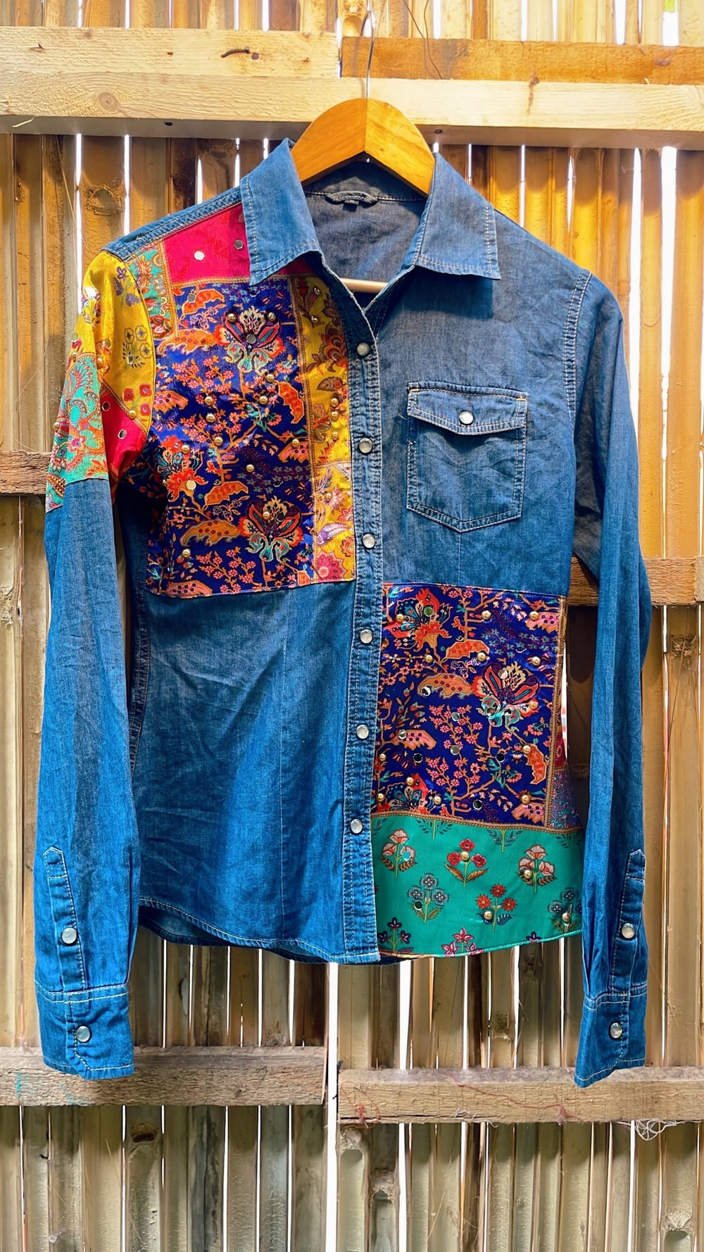 Men's Mirror Print Patches Shirt - banjaratrailMen's Mirror Print Patches Shirt