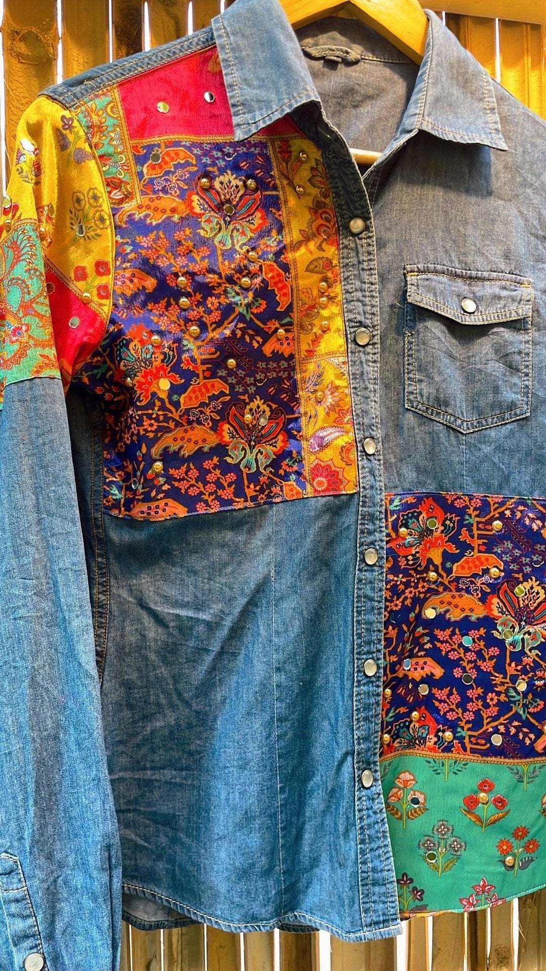 Men's Mirror Print Patches Shirt - banjaratrail