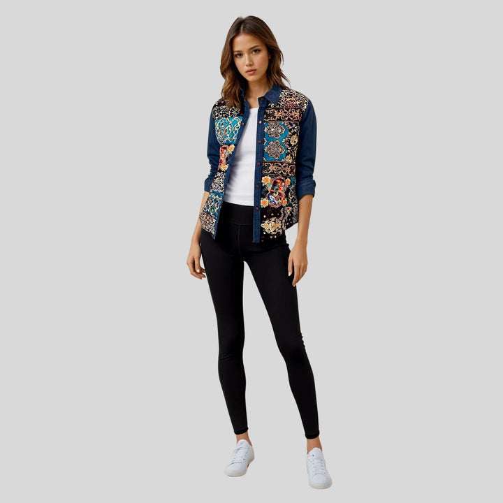 ‘Naaz’- Embellished Denim Shirt - banjaratrail