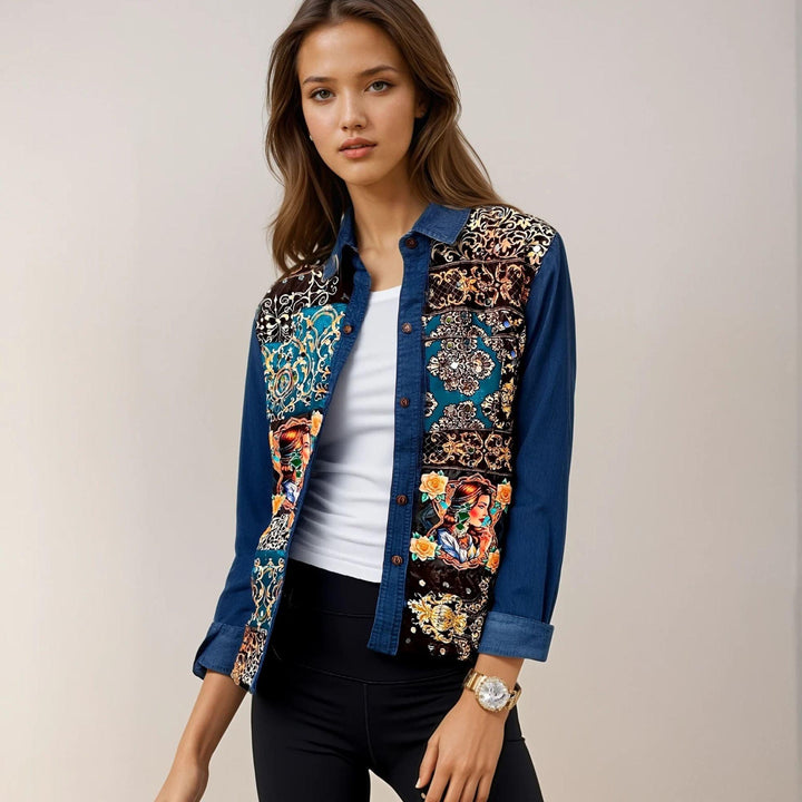 ‘Naaz’- Embellished Denim Shirt - banjaratrail