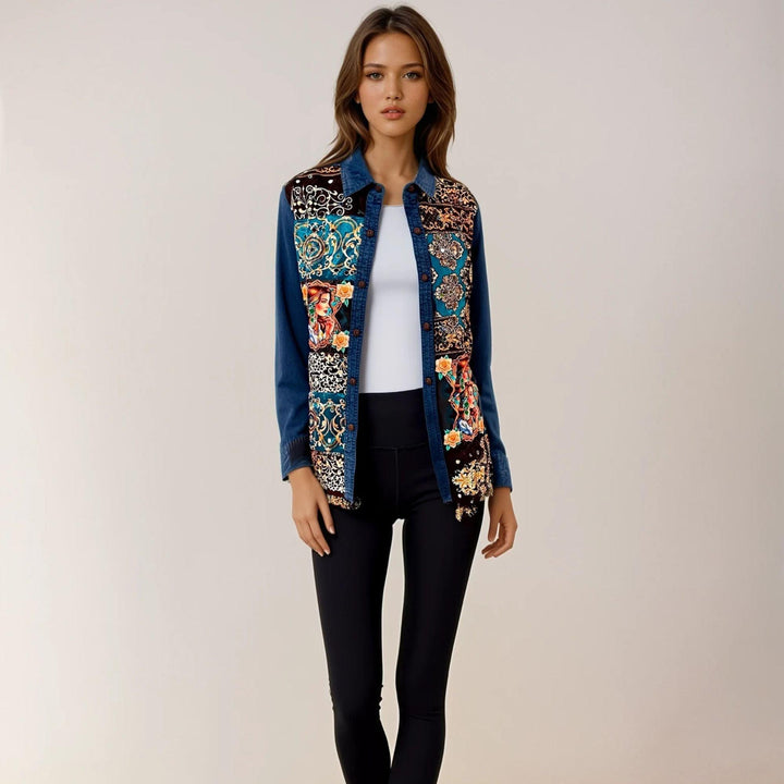 ‘Naaz’- Embellished Denim Shirt - banjaratrail