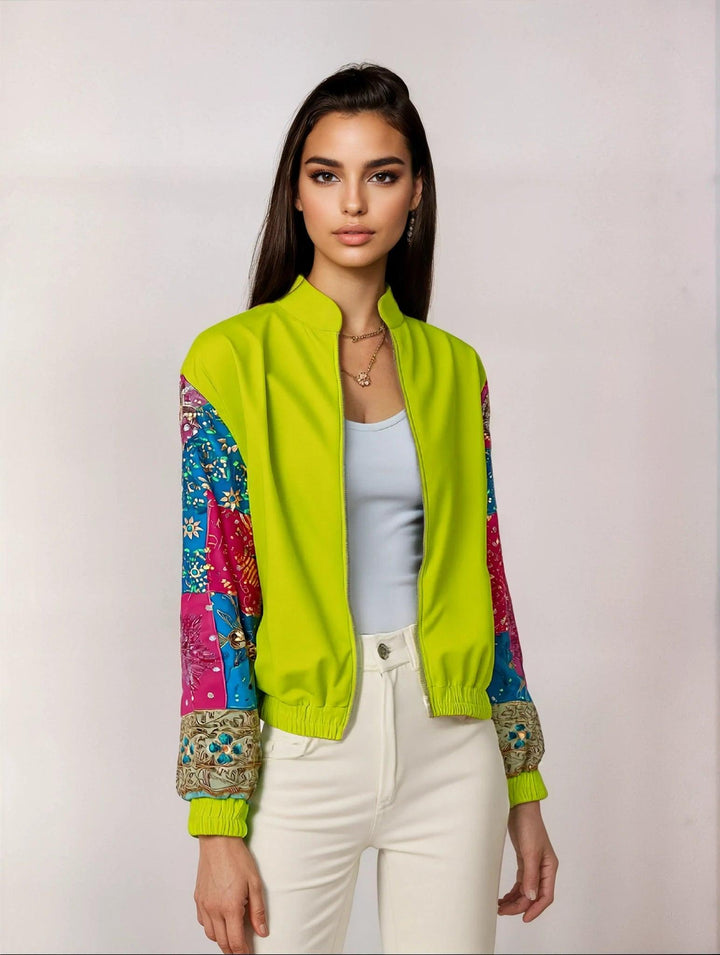 Neon Embellished Bomber Jacket - banjaratrail