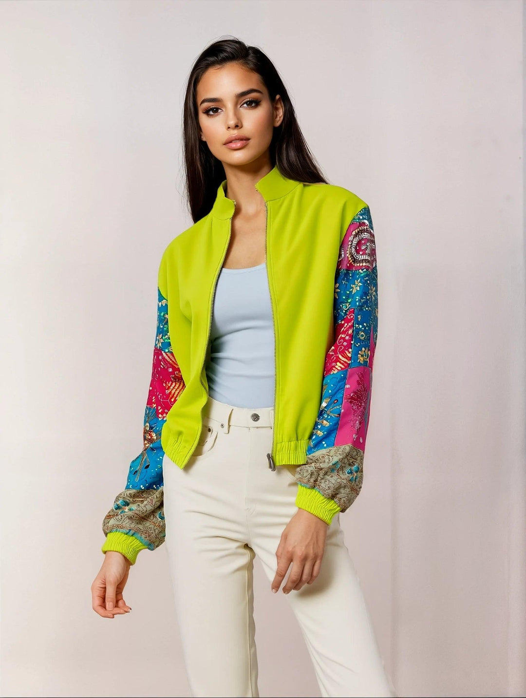 Neon Embellished Bomber Jacket - banjaratrail