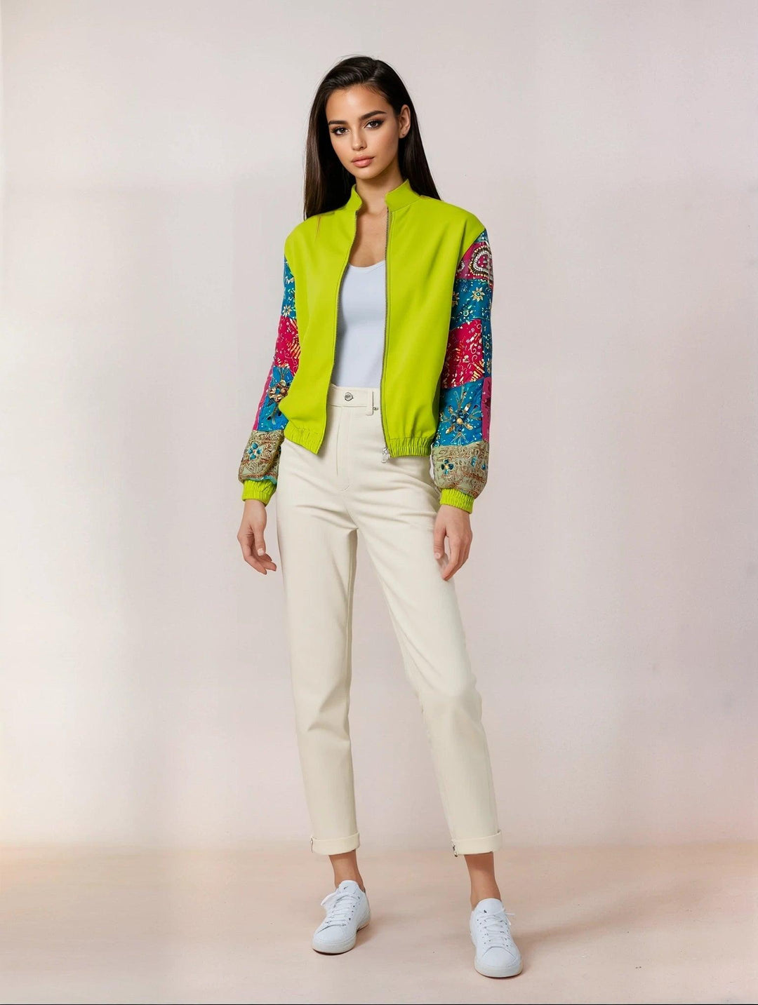Neon Embellished Bomber Jacket - banjaratrail