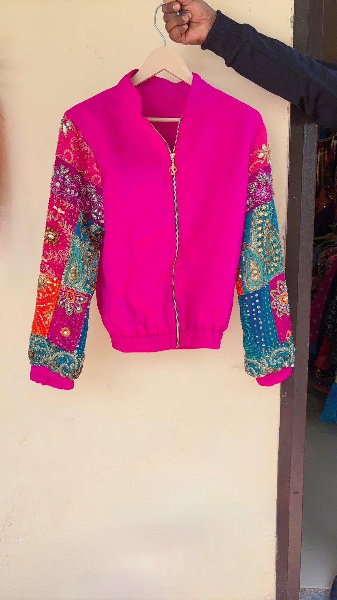 Neon Embellished Bomber Jacket - banjaratrail