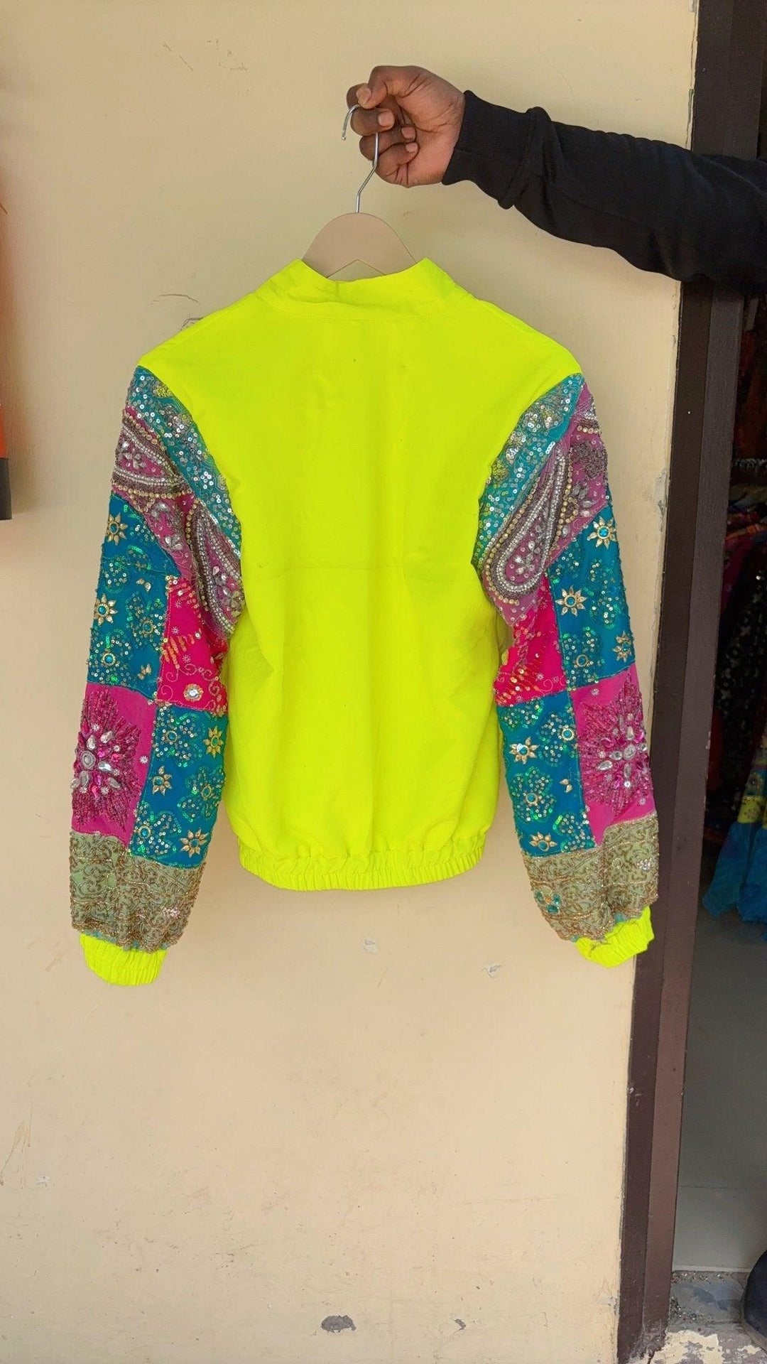 Neon Embellished Bomber Jacket - banjaratrail