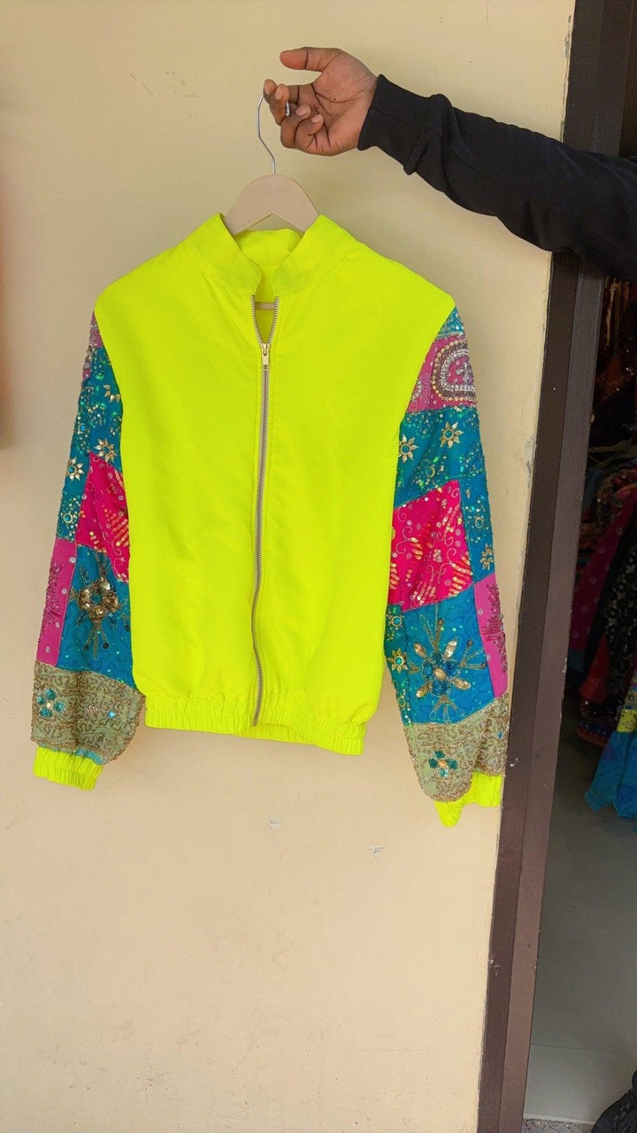 Neon Embellished Bomber Jacket - banjaratrail